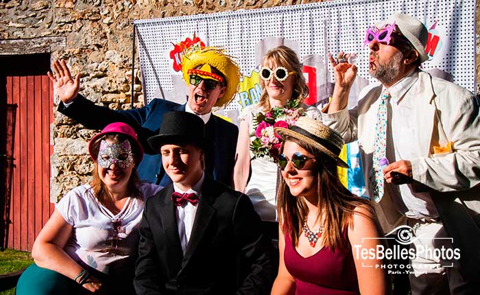 Animations pour mariage, photobooth de mariage, photocall de mariage, stand photo de mariage, photos d’animation pour mariage Yvelines